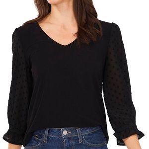 CeCe Vneck Ruffle Sleeve Blouse